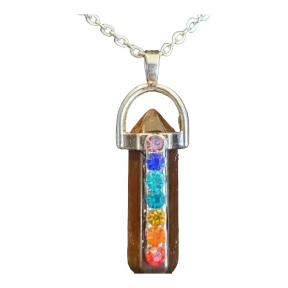 Cats Eye Chakra Bulllet Necklace - Picture 1 of 8
